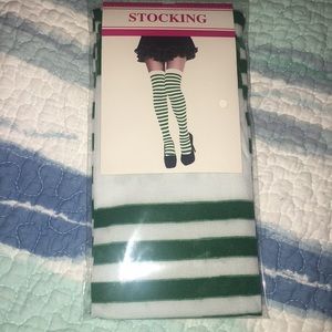Green& White thigh highs